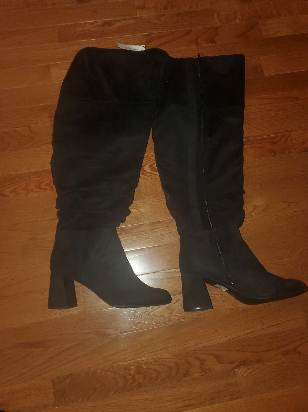New Black Suede Over-the-Knee Boots